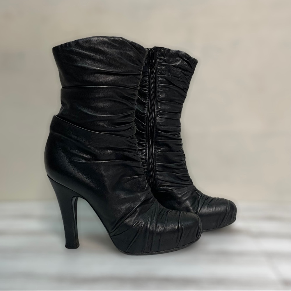 Les Tropeziennes | Vintage Ruched Platform Booties